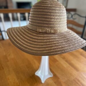 Tan Woven Sun Hat with Medium Brim